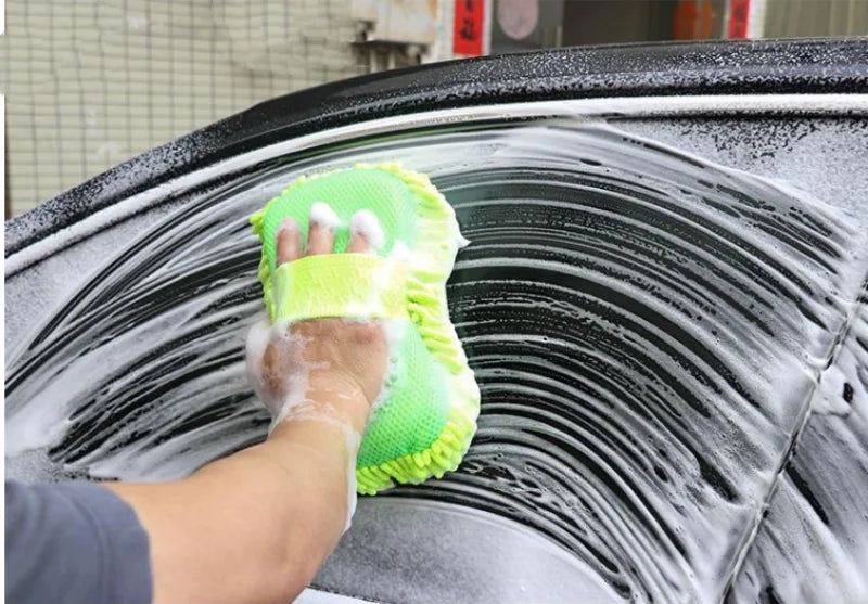 Microfiber Car Wash Sponge Glove – Grey