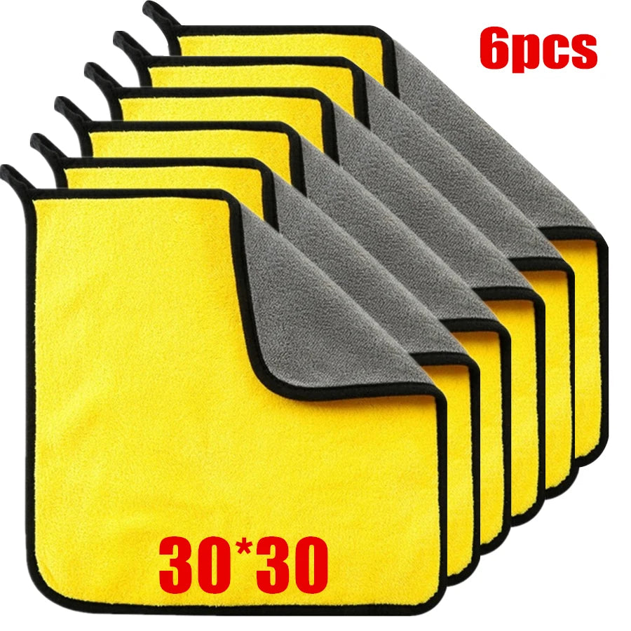 1/2/6pcs Microfiber Cleaning Towel Thicken Soft Drying