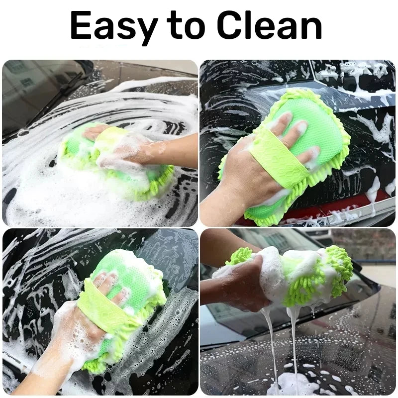 Microfiber Car Wash Sponge Glove – Grey
