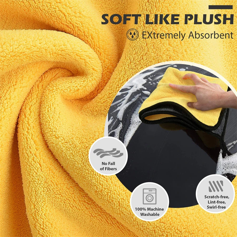 1/2/6pcs Microfiber Cleaning Towel Thicken Soft Drying
