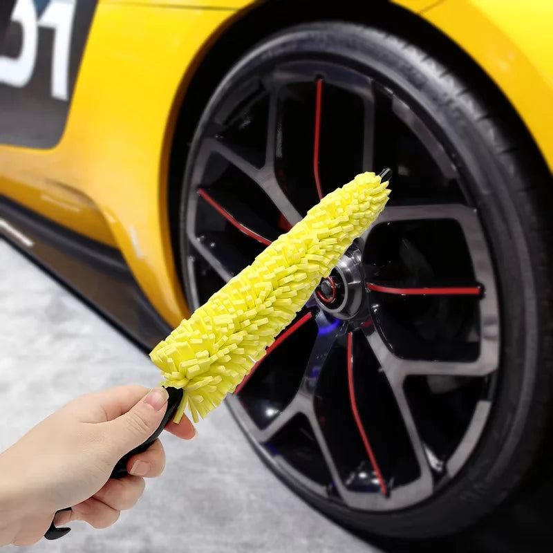 Premium Car Wheel & Tire Detailing Brush – Yellow