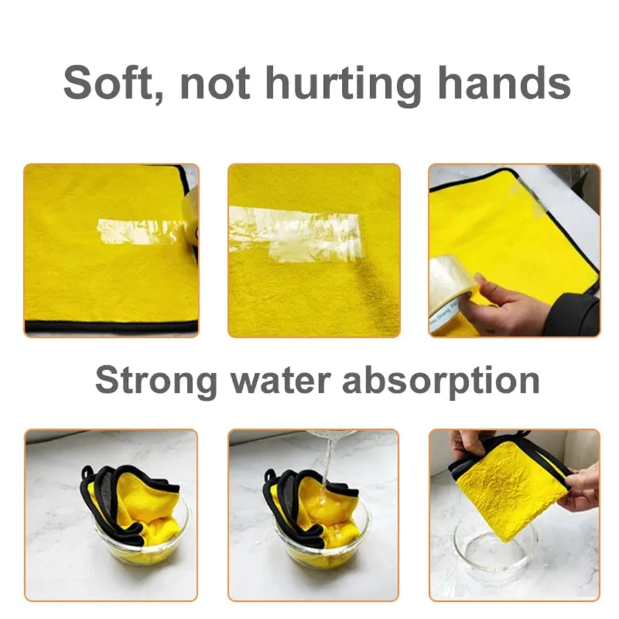 1/2/6pcs Microfiber Cleaning Towel Thicken Soft Drying