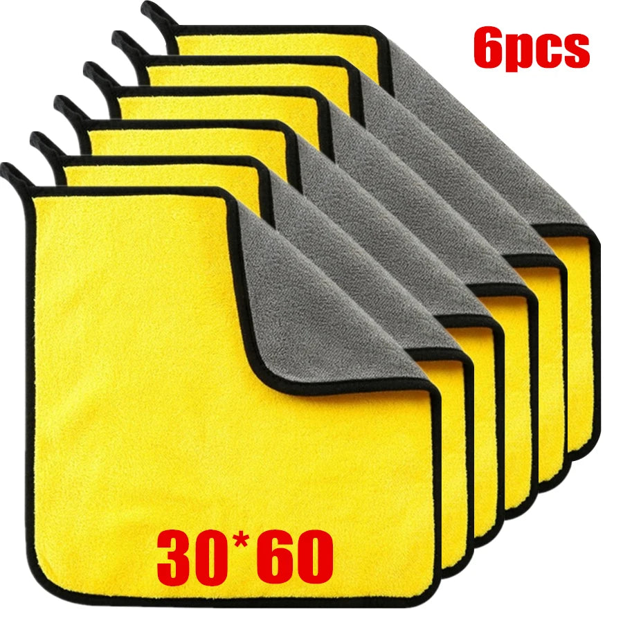 1/2/6pcs Microfiber Cleaning Towel Thicken Soft Drying